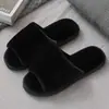 2022 Comércio Exterior Chinelos Mao Mao Femininos Outono e Inverno Novo Estilo Coreano Tira Única Mao Mao Pêlo de Coelho Vermelho Chinelos de Dedo Aberto para Mulheres