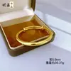 Loja Dourada Mesmo Estilo Pulseira Anel Liso Pesado 6N Push-Pull Suave, Pulseira Sólida de Cor Duradoura, Pulseira Espessada Ajustável