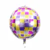 Balão de Alumínio Colorido Prata Dourado Redondo Bola 4D para Festa de Aniversário KTV Festa Disco Transfronteiriço Laser 22 Polegadas