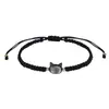 Minsheng Minzhong Design Feminino Concha Gato Preto Corda de Mão Trançada Feita à Mão Pulseira de Luxo Leve Pulseira de Namorada