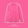 Hiphopplleim Árbol Rojo Pequeño Odm Personalizado Estilo Europeo y Americano Corte Holgado Cuello Redondo Manga Larga Camiseta Lavada Top para Hombre