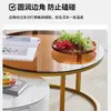 Mesa de centro de pedra, sala de estar, mesa redonda pequena simples, estilo moderno de luxo leve, design popular, adequada para apartamentos pequenos, móveis de mesa de centro