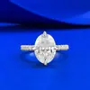 Mujing 2025 Nuevo Modelo Anillo Ovalado de Plata S925 8*11mm Clásico Versátil Huevo de Paloma Moda para Viajar en Transporte Público Transmisión en Vivo