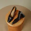Sapatos Femininos Retrô de Salto Bloco Nova Coleção Primavera 2026 Estilo Minimalista Versátil Moda Salto Alto para o Trabalho Que São Confortáveis e Não Cansam os Pés