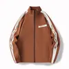 Chamarra a rayas de color bloque G-stone transfronteriza con cuello alto y puños elásticos, moderna y versátil para el uso diario de los jóvenes