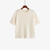 Blusa Feminina Plus Size Versátil de Manga Curta e Gola Redonda, Novo Estilo Primavera 2026 para Mulheres Cheinhas, Tricô Casual Soltinho 23123