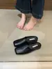 Zapatillas de Verano Planas de Punta Negra de Nicho para Mujer, Mocasines sin Talón, de Ponerse, Antideslizantes, Calzado de Boca Baja