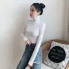 Camisa Base de Gola Alta para Mulheres, Camisa Slim-Fit Estilo Coreano para Primavera e Outono, Camiseta de Manga Longa Interna Vermelho Profundo, Top Apertado com Gola Empilhada