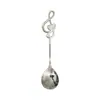 Aço Inoxidável 304 Colher em Formato de Coração com Nota Musical Utensílio de Mesa Multiuso Colher Pequena Colher Criativa de Sobremesa com Nota Musical Colher para Mexer no Chá da Tarde