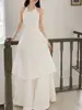 Vestido de noiva leve estilo francês com gola halter, vestido de noite de tafetá de alta qualidade de nicho com laço e saia em camadas para sessões de fotos em estúdio