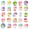 56 Adhesivos Lindos y Femeninos de Hongos, Adhesivos de Bebé Hongo Coloridos Versión Q Antropomórfica para Decoración de Diario, Adorables Adhesivos de Dibujos Animados