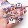 Série Roxa Amor Dia dos Namorados Esmalte Joias Acessórios Pulseira DIY Pingente Chaveiro Corrente de Celular Pequeno Encanto