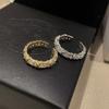 Anillo de cruz de plata de ley S925 juego completo de circonita blogger de Instagram con taladro de destello de lujo ligero de alta resistencia anillo abierto