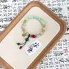 Pulsera Colorida de Lujo Ligero con Colgante de Loto Chino y Ruyi, Joyería de Pulsera de Amistad Retro a la Moda Estilo Chino