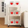 Pequeño estante de almacenamiento con ruedas para uso doméstico, organizador de bocadillos de varios niveles de pie, almacenamiento para sala de estar, perchero para mochilas, carrito móvil para frutas y verduras de cocina