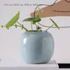 Jarrón Creativo Pequeño Fresco Celadón Decoración para el Hogar Sala de Estar Adornos Florales Hierba de Monedas de Cobre Contenedor de Escritorio para Plantas Verdes Hidropónicas