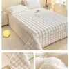 Lençol de Cama de Veludo de Leite 2025 Cobertor de Pelúcia Fleece de Coral Rosa Peça Única Classe a Qualidade Certificada Lençol de Cama Quente