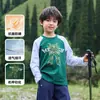 Camiseta de Manga Larga Miantiantang para Niños de Algodón y Spandex, Clase A, 10A Antibacteriana, Transpirable, Estampado de Mecha, Top de Primavera y Otoño para Niños