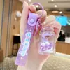 Llavero de Elefante Morado de Cristal con Cuentas de Burbujas de Arena Movediza Colgante Exquisito para Coche Bolso Regalo Pequeño