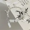 Pulsera Antigua de Estilo Chino, Pulsera de Cuentas de Bambú Verde, Nuevo Diseño de Nicho, Pulsera de Mariposa de Gama Alta para Mujer
