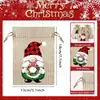 Gran Venta en Stock Bolsa de Regalo con Cordón de Enano Navideño Cascanueces Caricatura Bolsillo de Lino con Cordón Bolsa de Regalo Navideña