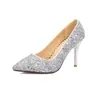 Zapatos de Moda Bajos Tacones de Aguja Escenario Amazon Zapatos de Lentejuelas Primavera y Otoño Zapatos Puntiagudos Comercio Exterior Zapatos de Mujer Rojos