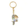 Lindo llavero de pájaro de dibujos animados con pico largo y pedrería, colgante para bolso de mujer, llavero, joyería, llavero de metal, regalo