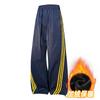 Pantalones Casuales Estilo Americano Jack para Hombres y Mujeres, Forro Polar, Nuevos Pantalones Largos Holgados con Cordón y Tres Rayas, Pantalones de Chándal de Pierna Ancha