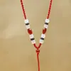Ventas Directas de Fábrica Mayorista Joyería Tejida Hecha a Mano DIY Collares Versátiles Collares con Colgante de Jade Hilo Rojo para el Año de Nacimiento