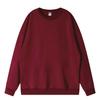 Básico Estilo Americano All-Match Simples Cor Sólida Solto Casal Crewneck Fleece Pullover Sweater para Homens