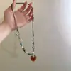 Colar Pingente de Miçangas Amor Mulheres 2025 Novo Estilo Étnico Outono e Inverno Corrente de Suéter Longa Trançada Acessórios