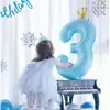 Globos Azules con Números de 40 pulgadas Empacados Individualmente Accesorios para Fotos de Fiesta Infantil Decoración de Cumpleaños Diseño de Escena
