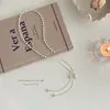 Collar de perlas ajustable con cordón para Mujer estilo coreano de verano elegante diseño de celebridad de internet colgante de mariposa cadena para la clavícula
