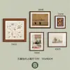 Conjunto de arte de parede em madeira natural estilo francês para sala de estar e sala de jantar, pinturas decorativas estilo sul-asiático vintage para pousada, quarto e escritório com um toque de luxo