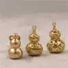 Nuevo Colgante de Calabaza Hueca de Seis Caracteres Colgante de Bolsa Pequeña Bagua Atractor de Riqueza Creativo Llavero de Coche de Latón Retro