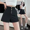 Shorts femininos modernos estilo coreano para o verão de 2022, calça casual versátil de cintura alta, afunilada, solta, de perna larga, para uso ao ar livre