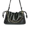 Bolso de mano con cordón de la suerte, de piel auténtica, para mujer, bandolera, exquisito bolso de mano, con cadena plisada, novedad de 2024