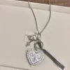 Collar de Encaje con Forma de Corazón y Lazo Retro Cadena Nicho Versátil para la Clavícula Cadena Nicho Y2K Suéter de Gama Alta