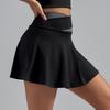 Falda Deportiva Nude Estilo Europeo y Americano Transfronterizo Anti-Exposición Combinación de Colores Falda Falsa de Dos Piezas Falda para Correr y Fitness