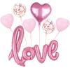 Globo Grande de Letra 'love' en Oro Rosa Paquete de Globos Transparentes con Lentejuelas amor Película de Aluminio Decoración de Habitación de Boda
