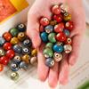 Cuentas de cerámica Jingdezhen, cuentas redondas, cuentas sueltas de gran agujero, material tejido artesanal, pulsera para estudiante, collar, accesorios de cuerda