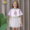 Lindo e Fofo Conjunto de Manga Curta para Meninas 2026 Novo Estilo Vestido Rodado de Tule para Bebê Doce Vestido de Princesa Moderno