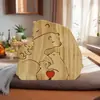 Set de Nuevos Rompecabezas de Madera Transfronterizo: Osos Sentados con Piernas Cruzadas, Madre e Hijo, una Cálida Escena Familiar, Decoración del Hogar de Madera Maciza, Arte Hecho a Mano