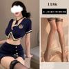 Lencería Seductora Femenina Uniforme de Policía Caliente Juego de Rol Azafata Seductora Traje de Noche para Club Azul Marino 1186