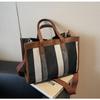 Bolsa de Lona Transfronteriza para Mujer, Gran Capacidad, Nuevo Estilo 2026, Bolso de Hombro Cruzado con Bloques de Color, Bolsa para Clase, Bolso Tote para Viajar
