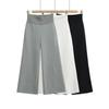 25028-25 Primavera Nuevo Estilo Europeo y Americano Cintura Hilo Cintura Moda Sueltos Pantalones de Pierna Ancha Casuales