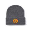 Europa y Estados Unidos alrededor del sombrero gorro de lana tejido gorro cálido para el frío venta al por mayor patrón bordado calabaza de Halloween transfronterizo
