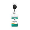 En stock ovalado negro correa de extracción fácil clip trasero forma de huevo carrete de insignia retráctil placa vertical funda para tarjeta traje imprimible