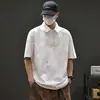 Camisa polo de manga corta de peso pesado 280G para hombre, nuevo estilo de verano, corte holgado, talla grande, camiseta casual, al por mayor