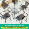 Mesas y Sillas de Exterior, Set de Tres Piezas para Ocio al Aire Libre, Terraza de Jardín, Combinación de Asientos para Patio Balcón de Hierro, Mesa de Café Pequeña